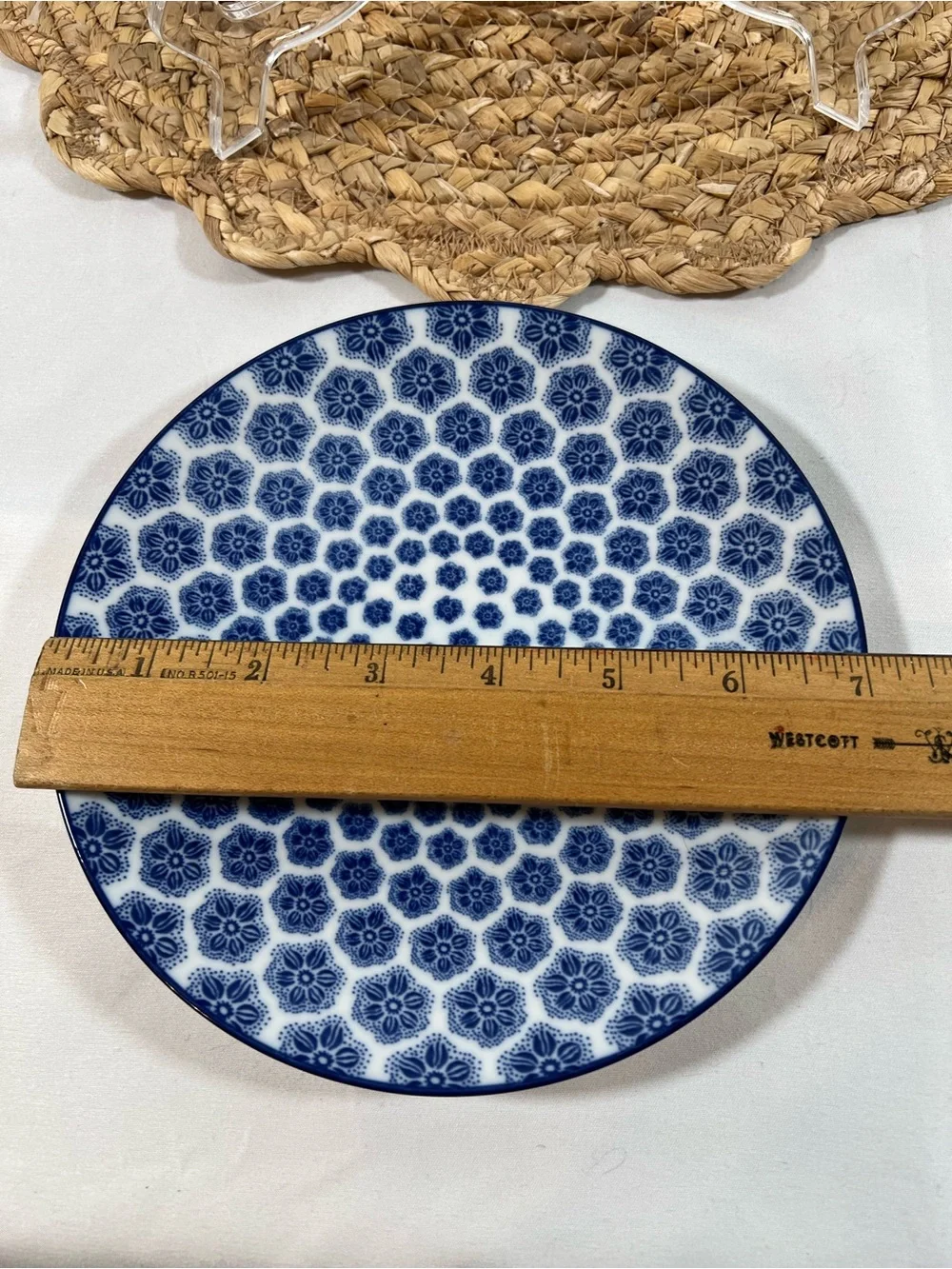 IKEA ENTUSIASM Side Plate Dessert Wall Art patterned blue & white 7